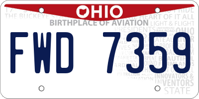 OH license plate FWD7359