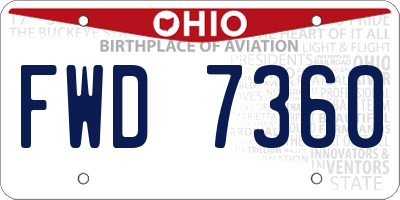 OH license plate FWD7360