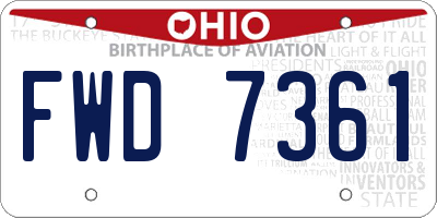 OH license plate FWD7361