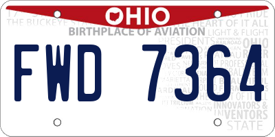 OH license plate FWD7364