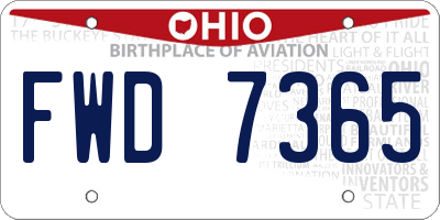 OH license plate FWD7365