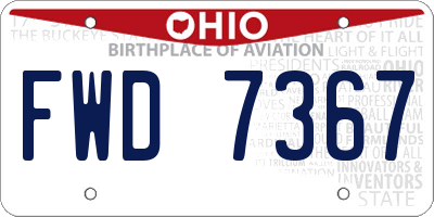 OH license plate FWD7367