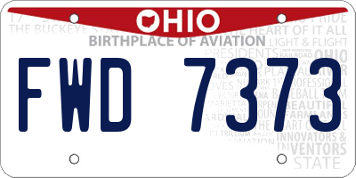OH license plate FWD7373