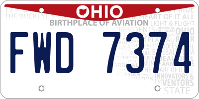OH license plate FWD7374