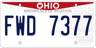 OH license plate FWD7377