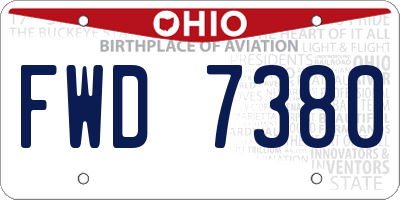OH license plate FWD7380