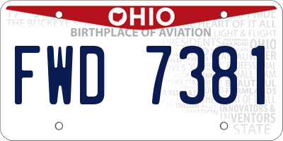 OH license plate FWD7381