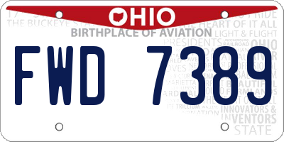 OH license plate FWD7389