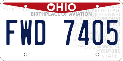 OH license plate FWD7405
