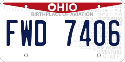 OH license plate FWD7406
