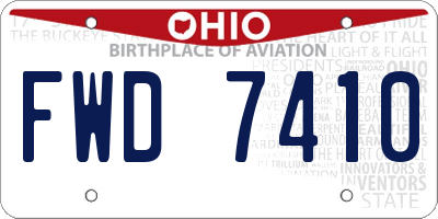 OH license plate FWD7410