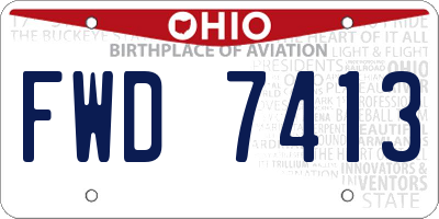 OH license plate FWD7413