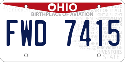 OH license plate FWD7415