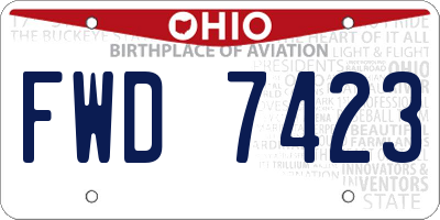 OH license plate FWD7423