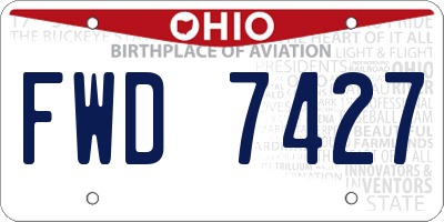 OH license plate FWD7427