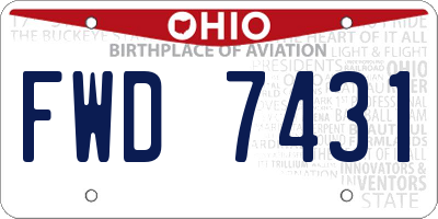 OH license plate FWD7431