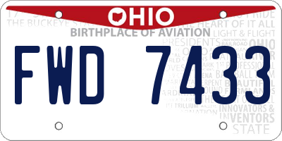 OH license plate FWD7433