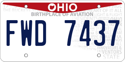 OH license plate FWD7437