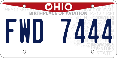 OH license plate FWD7444