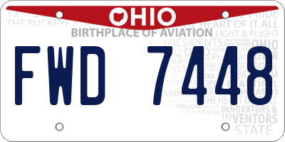 OH license plate FWD7448