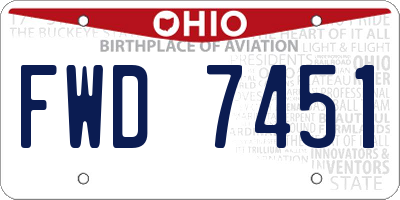 OH license plate FWD7451
