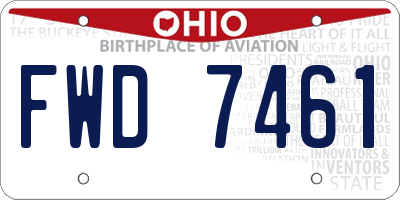 OH license plate FWD7461