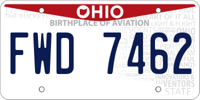 OH license plate FWD7462