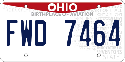 OH license plate FWD7464