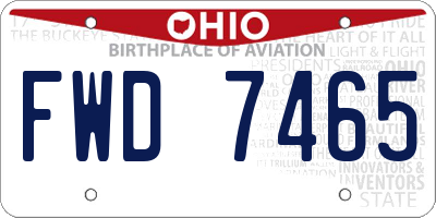 OH license plate FWD7465
