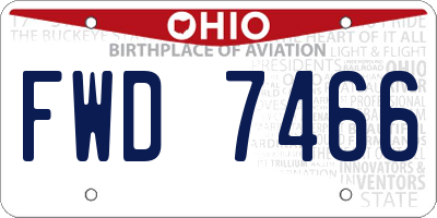 OH license plate FWD7466
