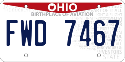 OH license plate FWD7467