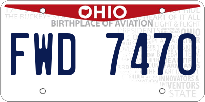 OH license plate FWD7470