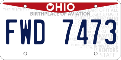 OH license plate FWD7473