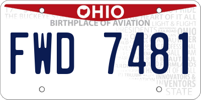 OH license plate FWD7481