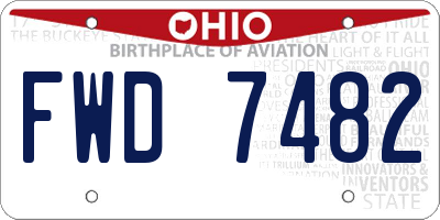 OH license plate FWD7482