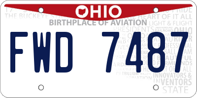 OH license plate FWD7487