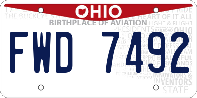 OH license plate FWD7492