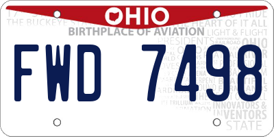 OH license plate FWD7498