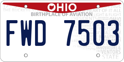 OH license plate FWD7503