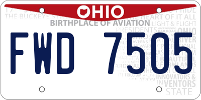 OH license plate FWD7505