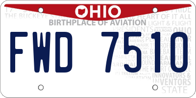 OH license plate FWD7510