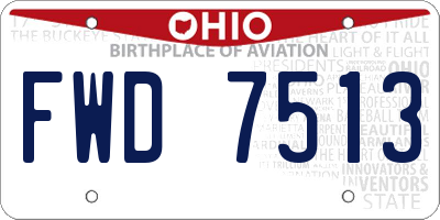OH license plate FWD7513