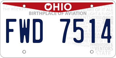 OH license plate FWD7514