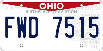 OH license plate FWD7515