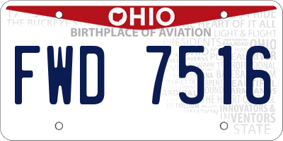 OH license plate FWD7516