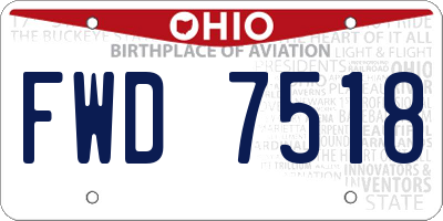 OH license plate FWD7518