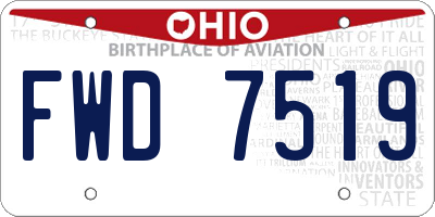 OH license plate FWD7519