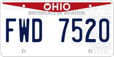 OH license plate FWD7520