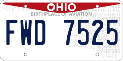 OH license plate FWD7525