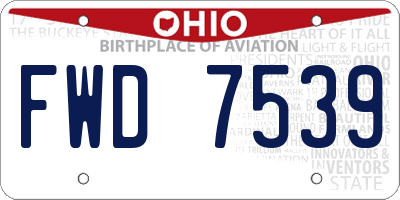 OH license plate FWD7539